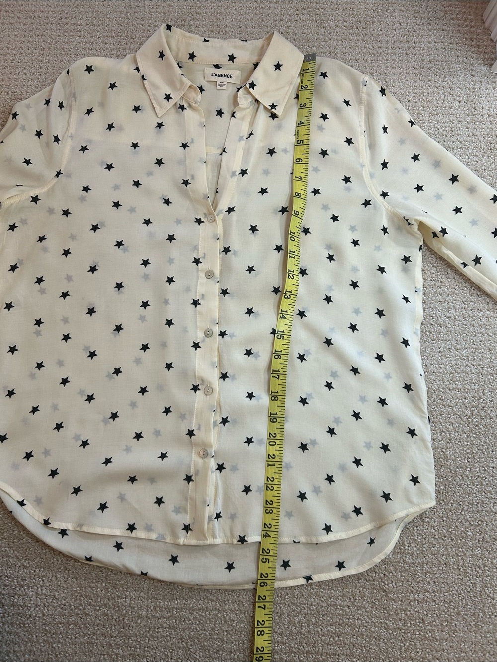 L’Agence Holly Star Print Ecru and Black Size Medium - Picture 6 of 6